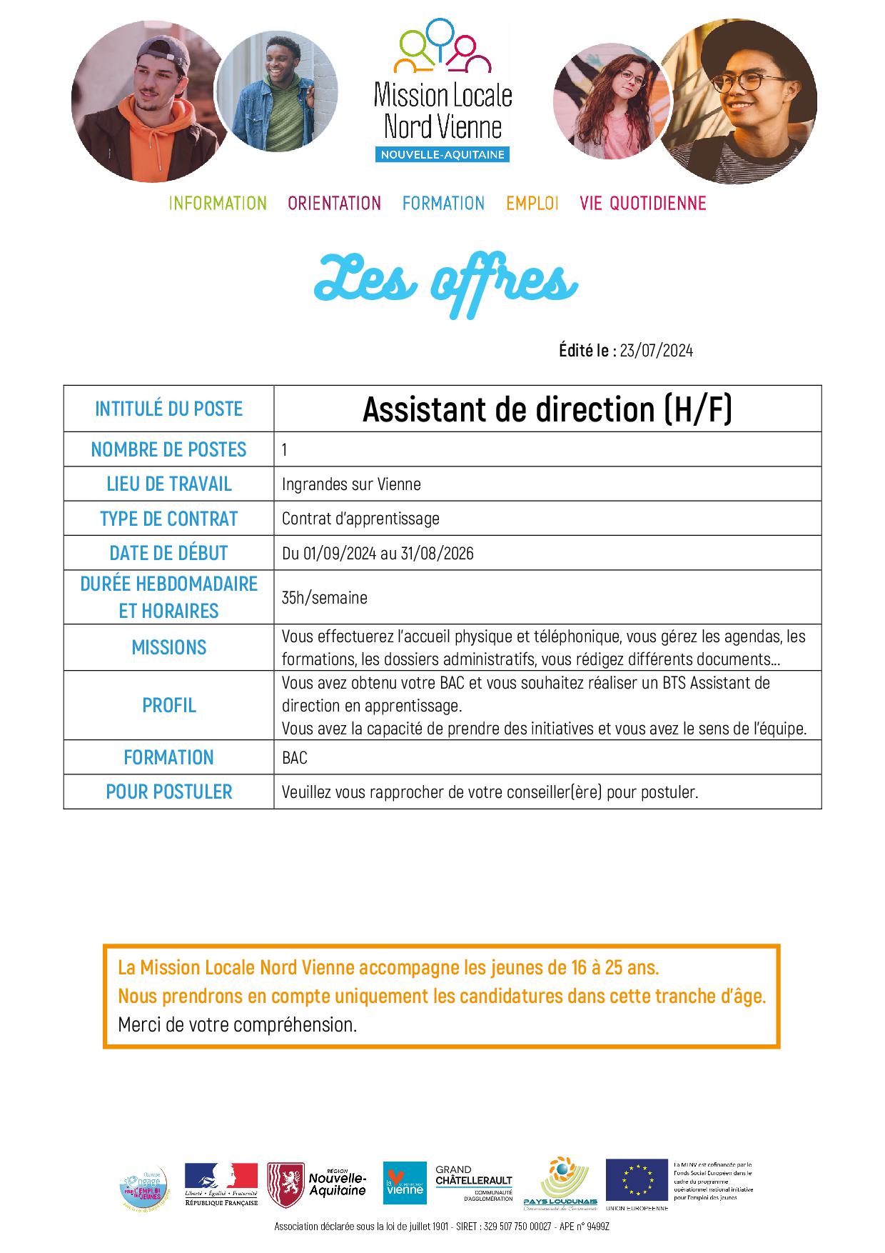 Assistant de direction (H/F)