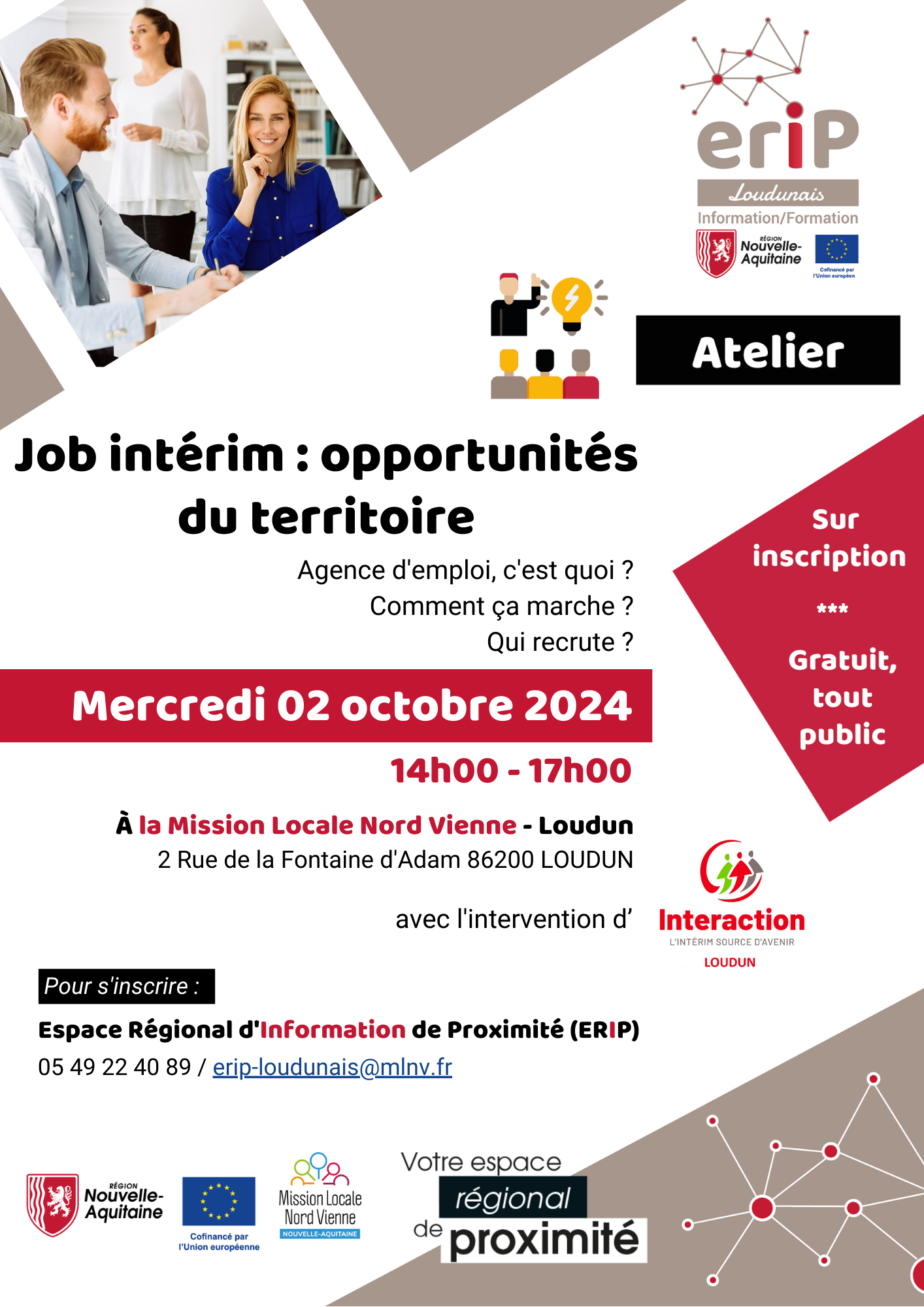 ERIP LOUDUNAIS : ATELIER JOB INTÉRIM : OPPORTUNITÉS DU TERRITOIRE !