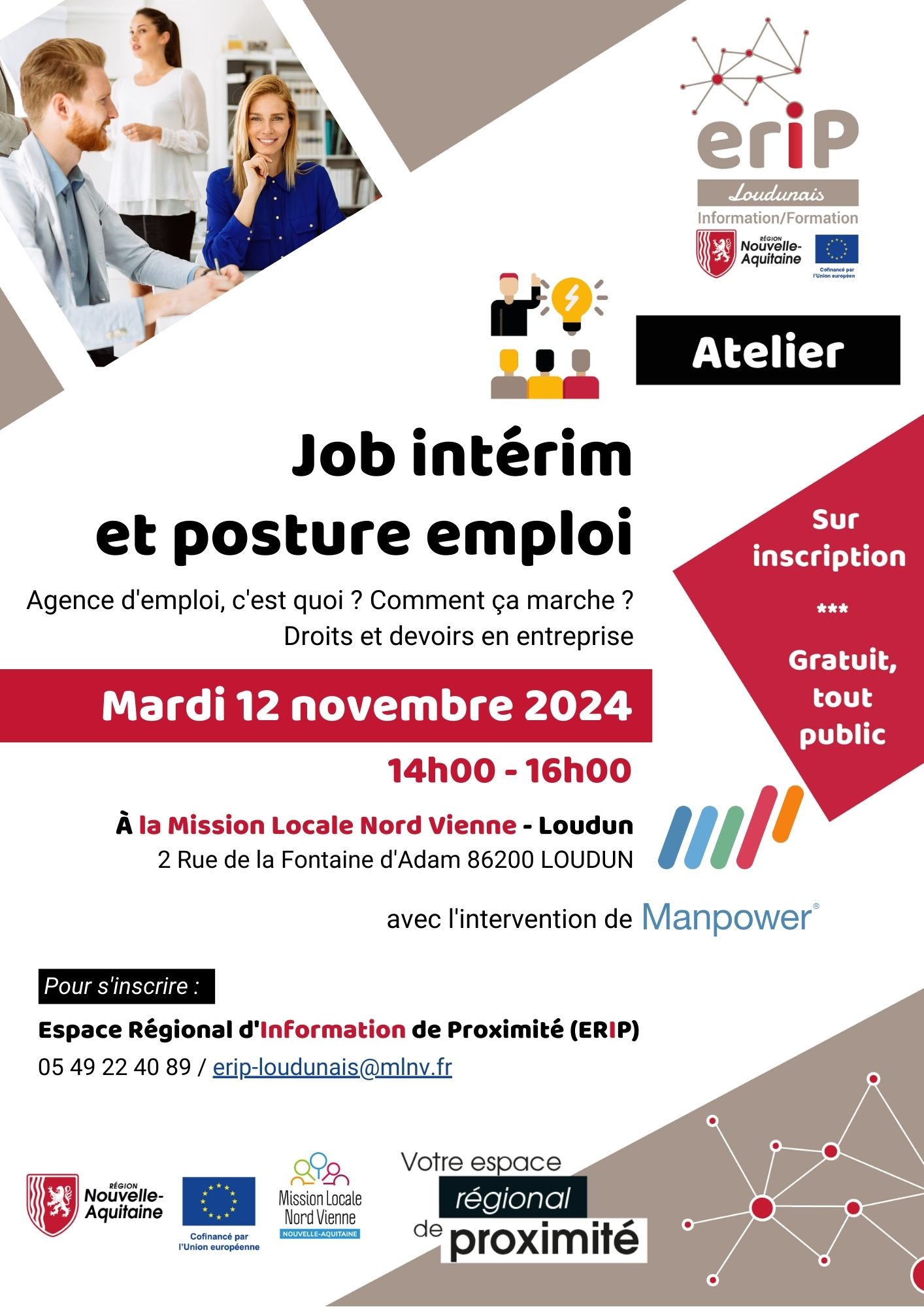 ERIP LOUDUNAIS : ATELIER JOB INTÉRIM ET POSTURE EMPLOI !